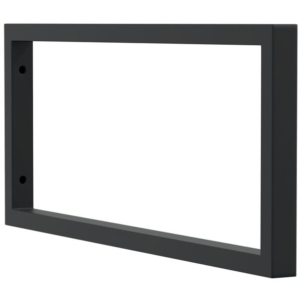 vidaXL Nosilci polic za umivalnik 2 kosa črni pravokotni jeklo