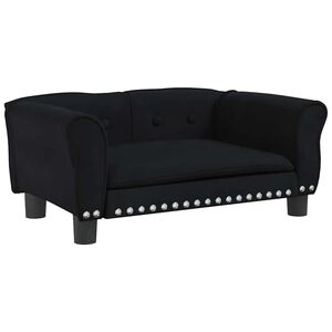 vidaXL Pasja postelja črna 70x45x30 cm žamet