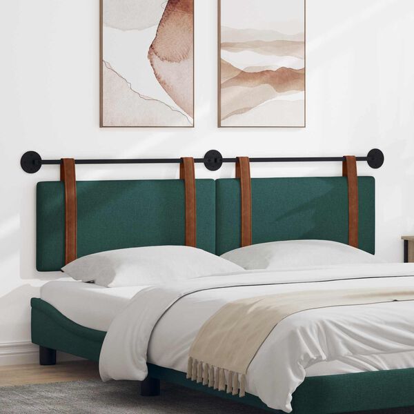 vidaXL Visoki naslon za glavo Temno zelena 170 x 55 x 5 cm Antikni PU