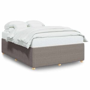 vidaXL Posteljni okvir brez vzmetnice taupe 140x200 cm blago
