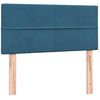 vidaXL Box spring postelja z vzmetnico temno modra 80x220 cm žamet