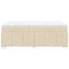 vidaXL Box spring postelja z vzmetnico krem 140x200 cm blago