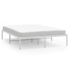 vidaXL Kovinski posteljni okvir bel 150x200 cm