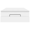 vidaXL Otomanski posteljni okvir z vzmetnico bel 120x200 cm um. usnje