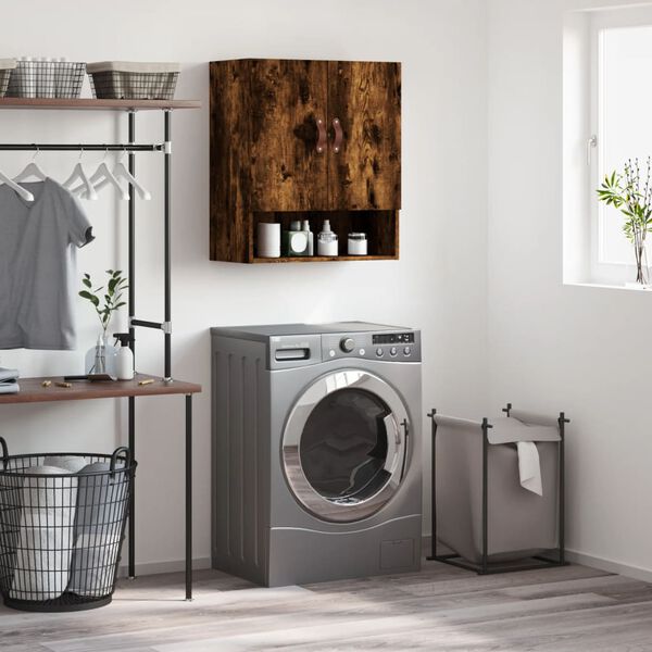 vidaXL Stenska omarica dimljeni hrast 60x31x70 cm inženirski les