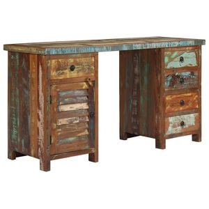 vidaXL Pisalna miza iz trdnega predelanega lesa 140x50x77 cm