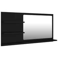 vidaXL Kopalniško ogledalo črno 90x10,5x45 cm iverna plošča