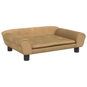 vidaXL Otro&scaron;ki kavč rjav 70x45x26 cm žamet