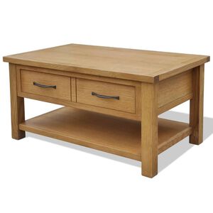vidaXL Klubska mizica 88x53x45 cm trdna hrastovina