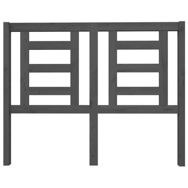 vidaXL Posteljno vzglavje sivo 126x4x100 cm trdna borovina