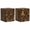 vidaXL Stenski nočni omarici 2 pcs Dimljen hrast 34,5 x 33 x 40 cm