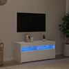 vidaXL TV omarica z LED lučkami bela 90x35x40 cm