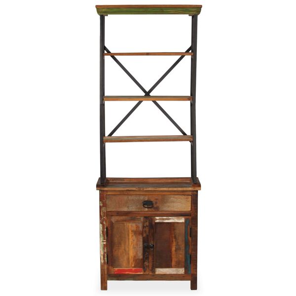 vidaXL Komoda s policami iz trdnega predelanega lesa 65x30x180 cm