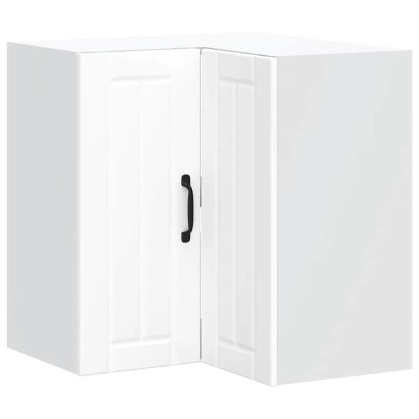 vidaXL Kuhinjska stenska kotna omarica Lucca bela inženirski les