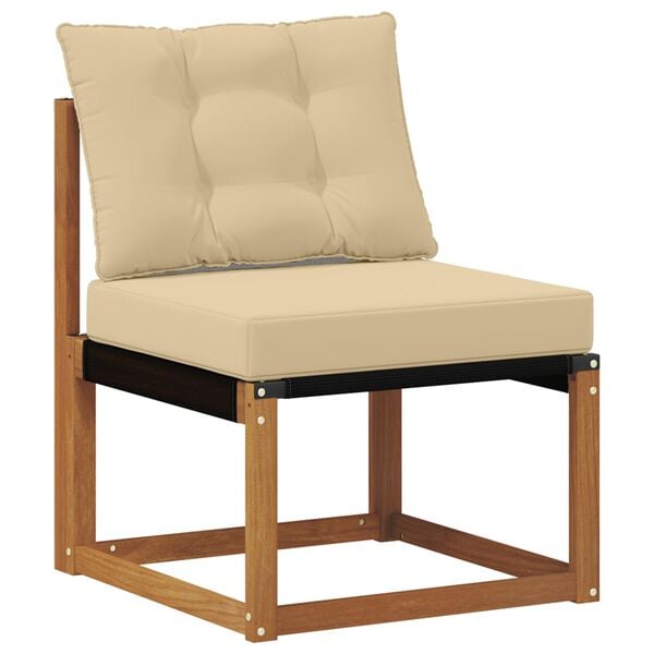 vidaXL Zunanja garnitura za sedenje z blazino 9 pcs Naravna in bež