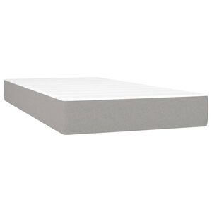 vidaXL Vzmetnica z žepkasto vzmetjo srednje trdote svetlo siva 100x203x20 cm blago