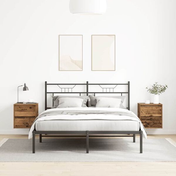 vidaXL Stenska nočna omarica 2 kosa starinski les 38x34x40 cm