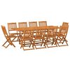 vidaXL Vrtna jedilna garnitura 11-delna 220x90x75cm trden akacijev les