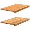 vidaXL Okenske police 2 kosa svetlo rjava 70x40x2 cm trdna hrastovina