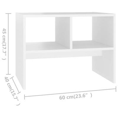 vidaXL Stranska mizica bela 60x40x45 cm iverna plošča