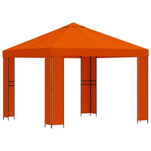 vidaXL Paviljon 3 x 3 m Oranžna Poliester in jeklo 190 gsm