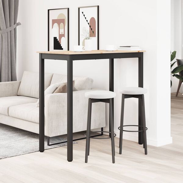 vidaXL Barska miza Naravna 110 x 55 x 105 cm Masivno borovo les