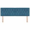 vidaXL LED glava postelje z LED lučmi Temno modra 144 cm Poliester