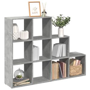 vidaXL Pregrada s knjižno omaro 3-nad. betonsko siva 137,5x29x103,5 cm