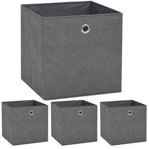 vidaXL &Scaron;katle za shranjevanje 4 kosi netkano blago 32x32x32 cm sive