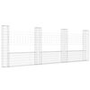 vidaXL Gabion ko&scaron;ara U-oblike s 4 stebri železo 380x20x150 cm