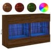vidaXL Stenska TV omarica z LED lučkami rjavi hrast 98,5x30x60,5 cm