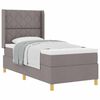 vidaXL Postelja z vzmetnico z vzglavjem Taupe 90 x 200 cm blago