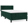 vidaXL Box spring postelja z vzmetnico temno zelena 90x200 cm žamet