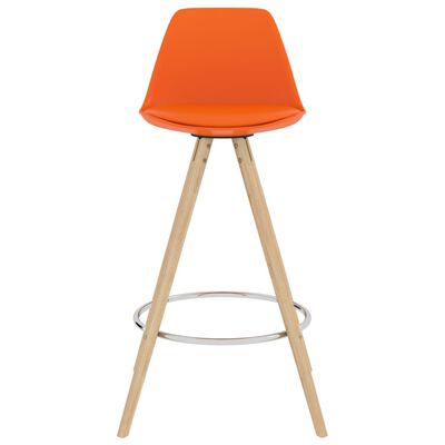 vidaXL Barski stolčki 4 kosi oranžni PP in trdna bukovina