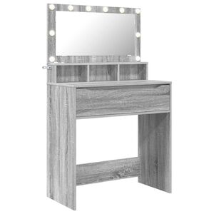vidaXL Toaletne mize za spalnice Siva Sonoma 80 x 39,6 x 135 cm