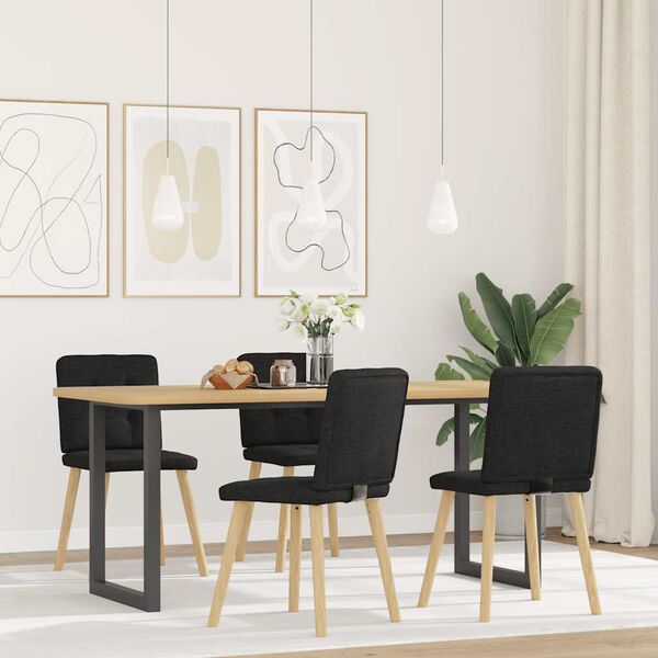 vidaXL Jedilni stoli 4 kosi črno blago