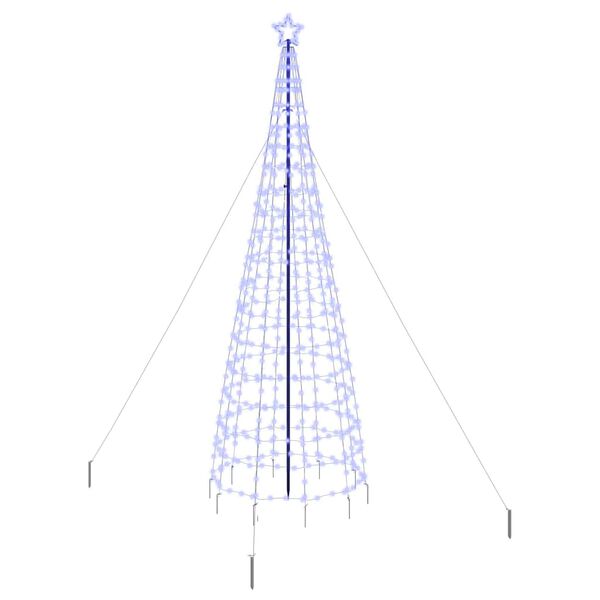 vidaXL LED božično drevo z zemeljskimi ostrimi Modra 400 cm elezo