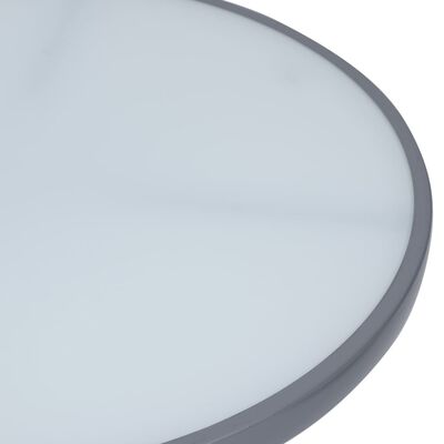 vidaXL Vrtna miza svetlo siva 60 cm jeklo in steklo