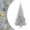vidaXL Božično drevo med 300 LED z stojalom srebrna 240 cm PET