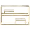 vidaXL Konzolna mizica zlata nerjaveče jeklo in kaljeno steklo