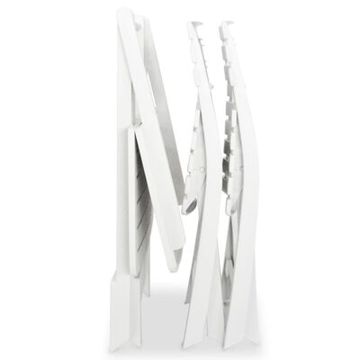 vidaXL Zložljiva bistro garnitura 3-delna plastika bela