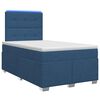 vidaXL Postelja boxspring z vzmetnico Modra 120 x 190 cm Blago