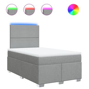 vidaXL Box spring postelja z vzmetnico svetlo siva 120x200 cm blago