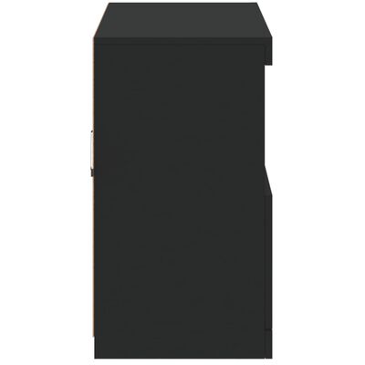 vidaXL Komoda z LED lučkami črna 81x37x67 cm