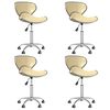 vidaXL Vrtljivi jedilni stoli 4 kosi krem umetno usnje