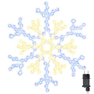 vidaXL Božični snežak Toplo bela 56 x 49 x 0.7 cm PVC 180 LED