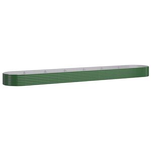 vidaXL Visoka greda iz cinkanega jekla 544x100x36 cm zelena