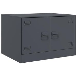 vidaXL Klubska mizica antracitna 67x50x44 cm jeklo