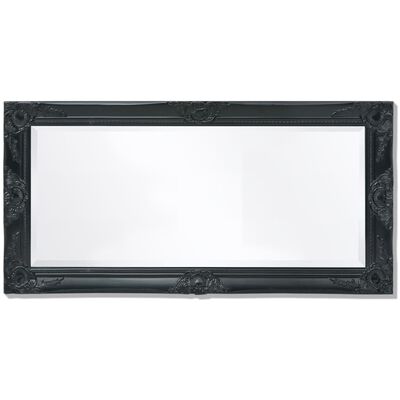 vidaXL Stensko ogledalo baročno 100x50 cm črno