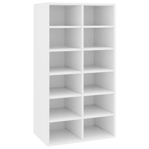 vidaXL Stojalo za čevlje belo 54x34x100,5 cm konstruiran les